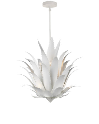 Agave Nine Light Chandelier in Gesso White