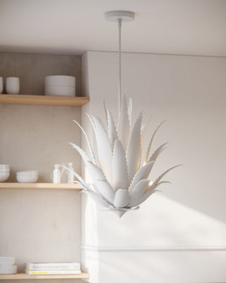 Agave Nine Light Chandelier in Gesso White