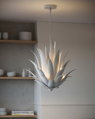 Agave Nine Light Chandelier in Gesso White