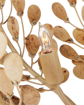 Maypan Four Light Chandelier in Natural/Coco Cream