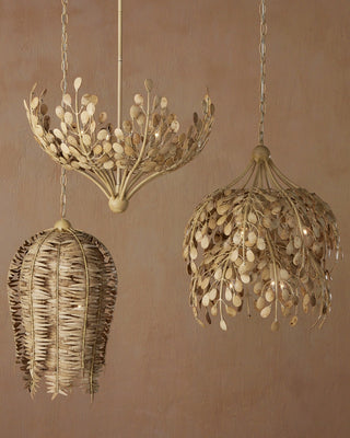 Maypan Four Light Chandelier in Natural/Coco Cream