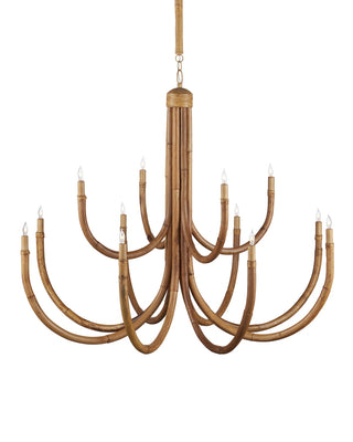 Currey and Company - 9000-1266 - 12 Light Chandelier - Samsara - Natural/Saddle Tan
