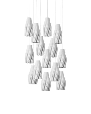 Posh 15 Light Pendant in White/Silver