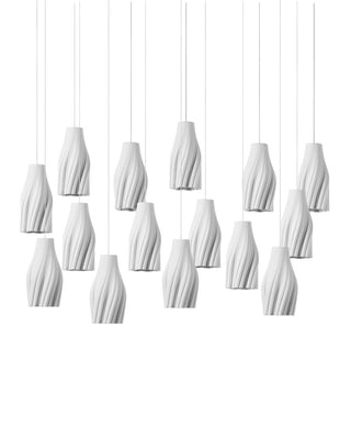 Posh 15 Light Pendant in White/Silver