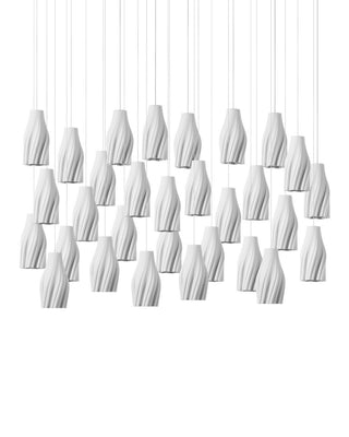 Posh 30 Light Linear Pendant in White/Silver