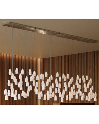 Posh 30 Light Linear Pendant in White/Silver
