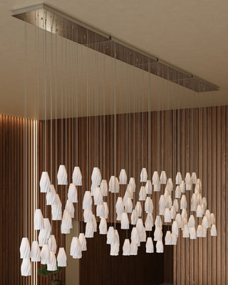 Posh 30 Light Linear Pendant in White/Silver
