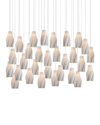 Currey and Company - 9000-1275 - 30 Light Linear Pendant - Posh - White/Silver