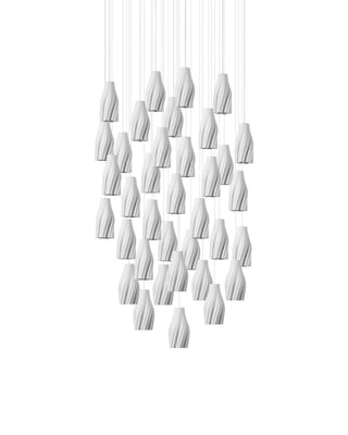 Posh 36 Light Pendant in White/Silver