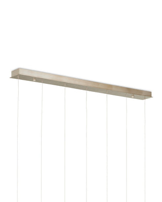 Posh Seven Light Linear Pendant in White/Silver