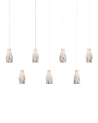 Currey and Company - 9000-1277 - Seven Light Linear Pendant - Posh - White/Silver