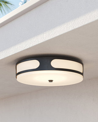 Swale LED Outdoor Flush Mount in Black/White