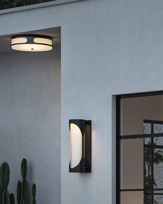 Swale LED Outdoor Flush Mount in Black/White