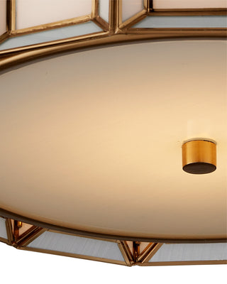 Daze LED Flush Mount in Antique Brass/White