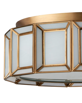 Daze LED Flush Mount in Antique Brass/White