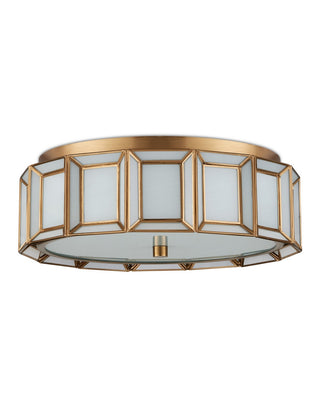 Daze LED Flush Mount in Antique Brass/White