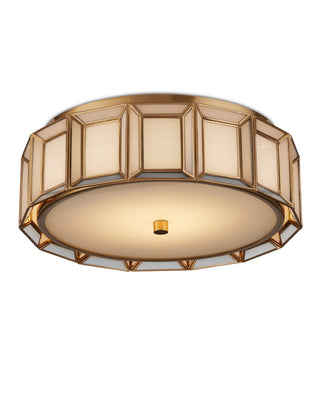 Daze LED Flush Mount in Antique Brass/White