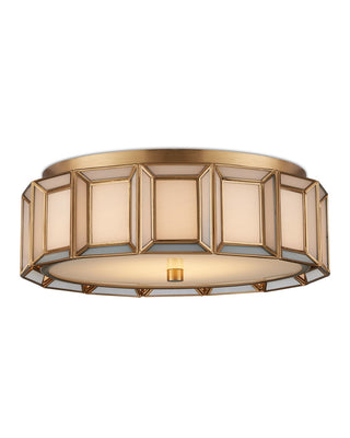 Currey and Company - 9999-0077 - LED Flush Mount - Daze - Antique Brass/White