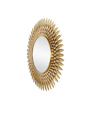 Plume Mirror in Brass