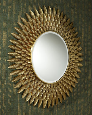 Plume Mirror in Brass