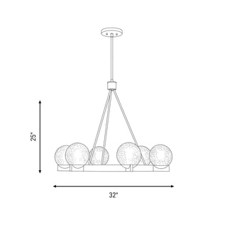 Darien Six Light Chandelier in Warm Brass
