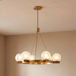 Darien Six Light Chandelier in Warm Brass