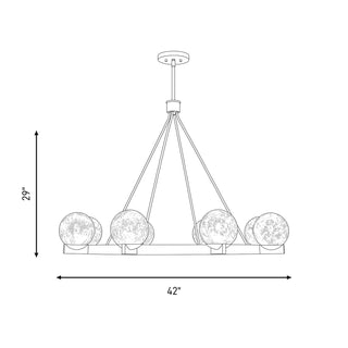 Darien Eight Light Chandelier in Warm Brass