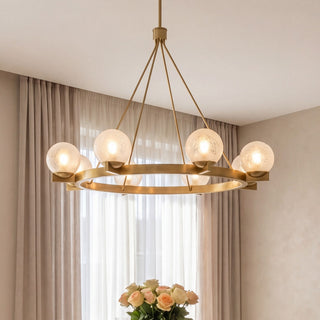 Darien Eight Light Chandelier in Warm Brass