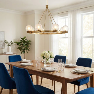 Darien Eight Light Chandelier in Warm Brass