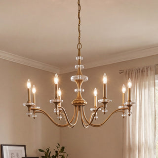 Champlain Eight Light Chandelier in Warm Brass