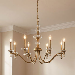 Champlain Eight Light Chandelier in Warm Brass