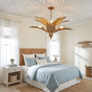 Palmera Ten Light Chandelier in Gold Vein