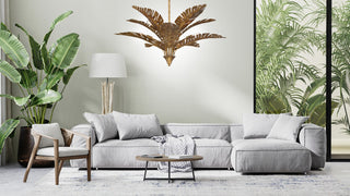 Palmera Ten Light Chandelier in Gold Vein