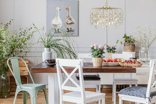 Irina Six Light Chandelier in Noble Brass