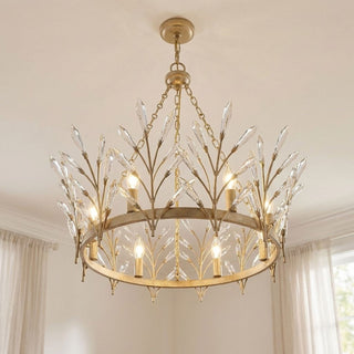 Orianna Six Light Chandelier in Noble Brass