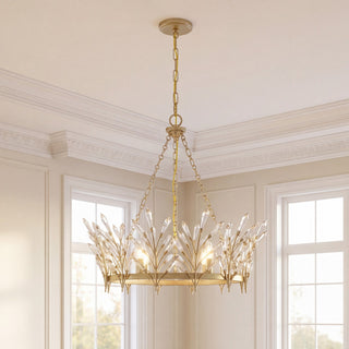 Orianna Six Light Chandelier in Noble Brass