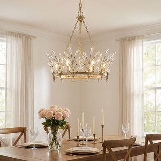 Orianna Six Light Chandelier in Noble Brass