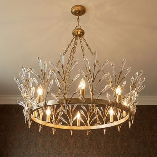 Orianna Eight Light Chandelier in Noble Brass
