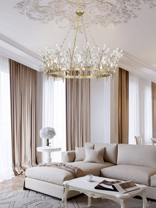 Orianna Eight Light Chandelier in Noble Brass