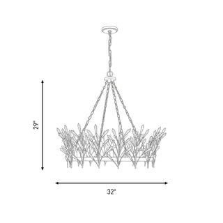 Orianna Eight Light Chandelier in Noble Brass