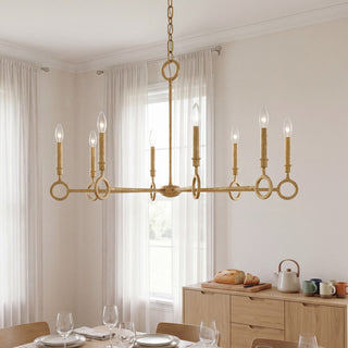 Noah Eight Light Chandelier in Gold Armory