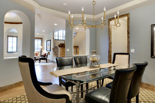 Noah Eight Light Chandelier in Gold Armory