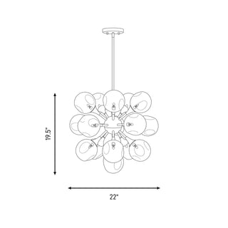 Matisse 16 Light Chandelier in Matte Black