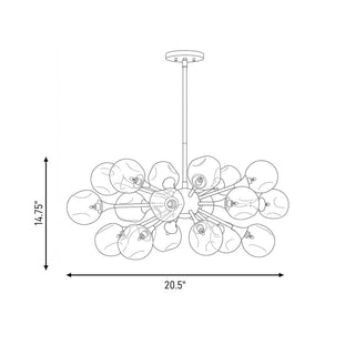 Matisse 18 Light Chandelier in Warm Brass