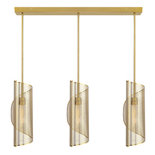 Savoy House - 1-8031-3-322 - Three Light Linear Chandelier - Hillbourne - Warm Brass