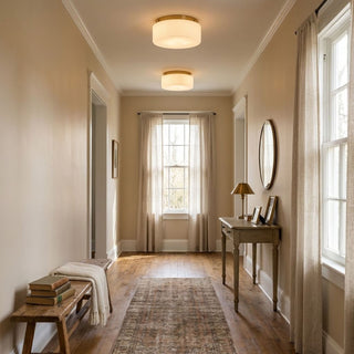 Edgemont Four Light Flush Mount in Warm Brass