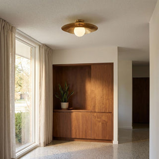 Sherrer One Light Semi-Flush Mount in Warm Brass