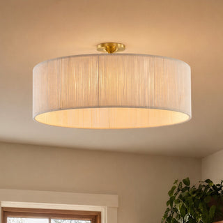 Maynard Four Light Flush Mount in Warm Brass
