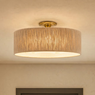 Maynard Four Light Flush Mount in Warm Brass
