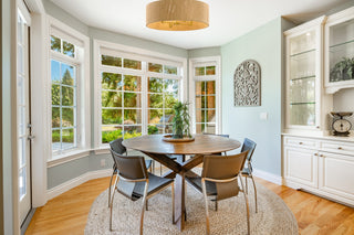 Maynard Four Light Flush Mount in Warm Brass